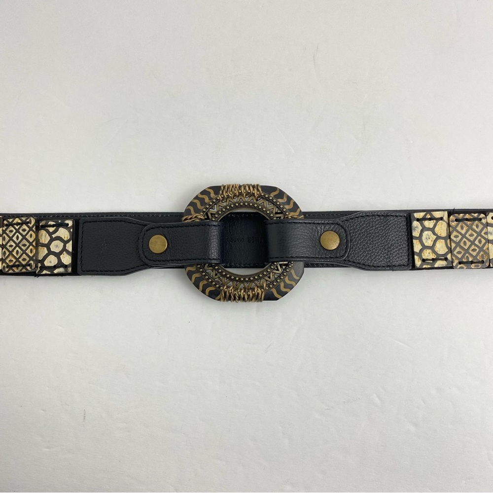Chico’s Large Black Genuine Leather Stretch Belt